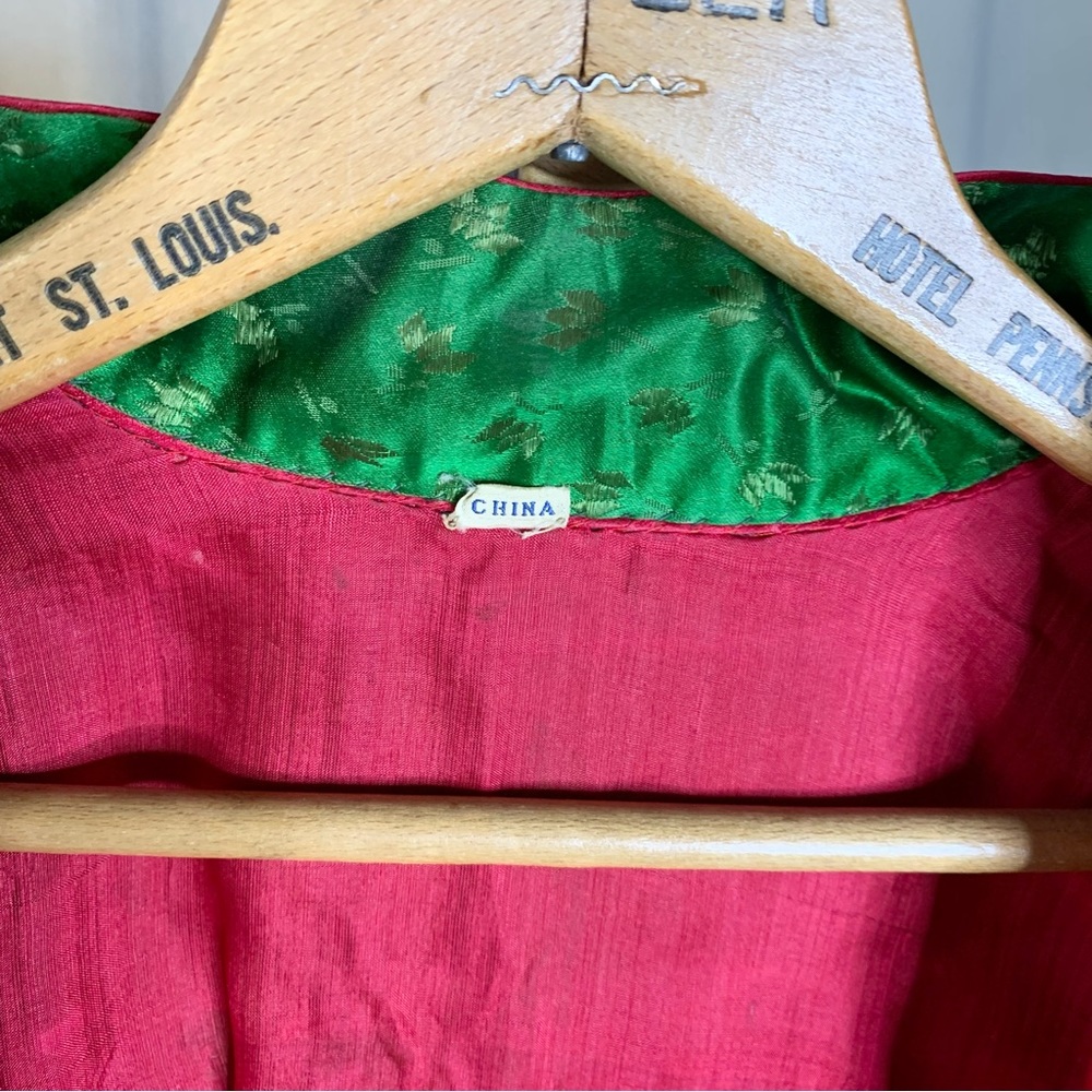 50s China Silk Embroidered Pajamas - Picture 8 of 16